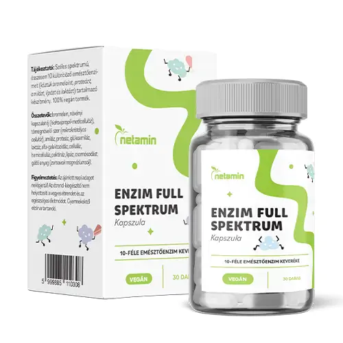 Netamin Enzim Full Spektrum kapszula 10-féle emésztőenzimmel - 30db