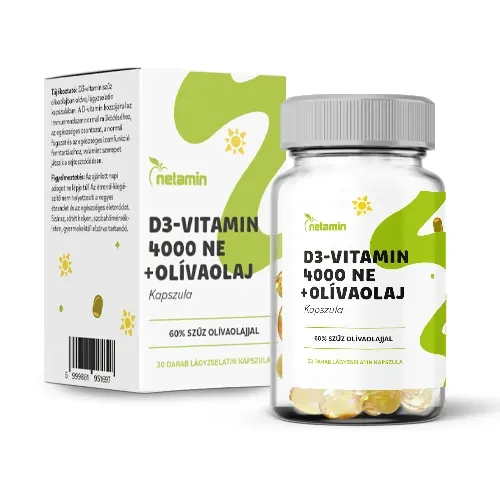 Netamin D3-vitamin 4000NE + olívaolaj kapszula - 30db