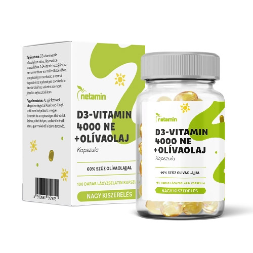 Netamin Netamin D3-vitamin 4000NE + olívaolaj kapszula - 100db