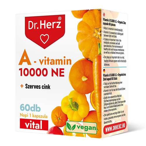 Dr. Herz A-vitamin 10000NE + szerves cink kapszula - 60db
