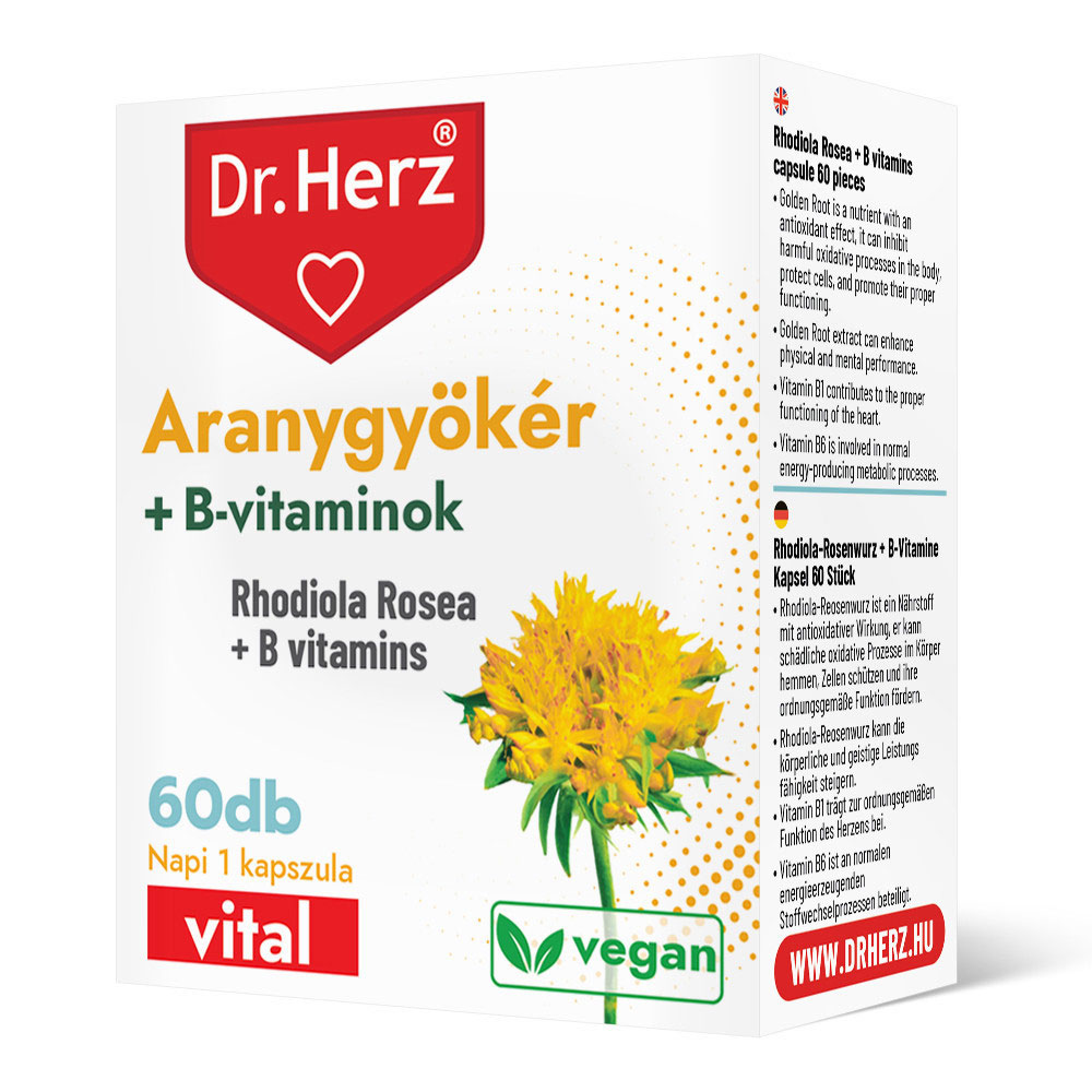 Dr. Herz Aranygyökér + B-vitamin kapszula - 60db