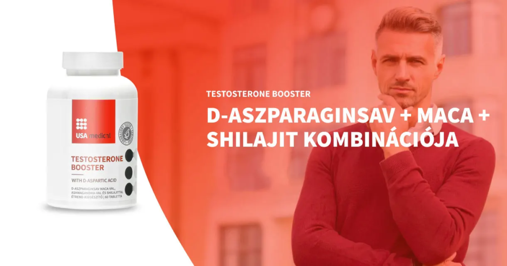 USA Medical Tesztoszteron komplex tabletta macával és shilajittal - 60db