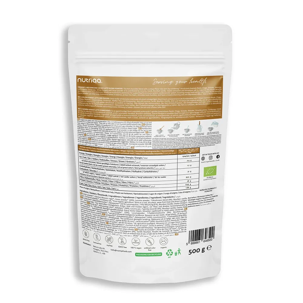 Nutriqa Gyógygomba-Kakaó Latte - 500g Nutriqa Gyógygomba Kakaó Latte - 500g