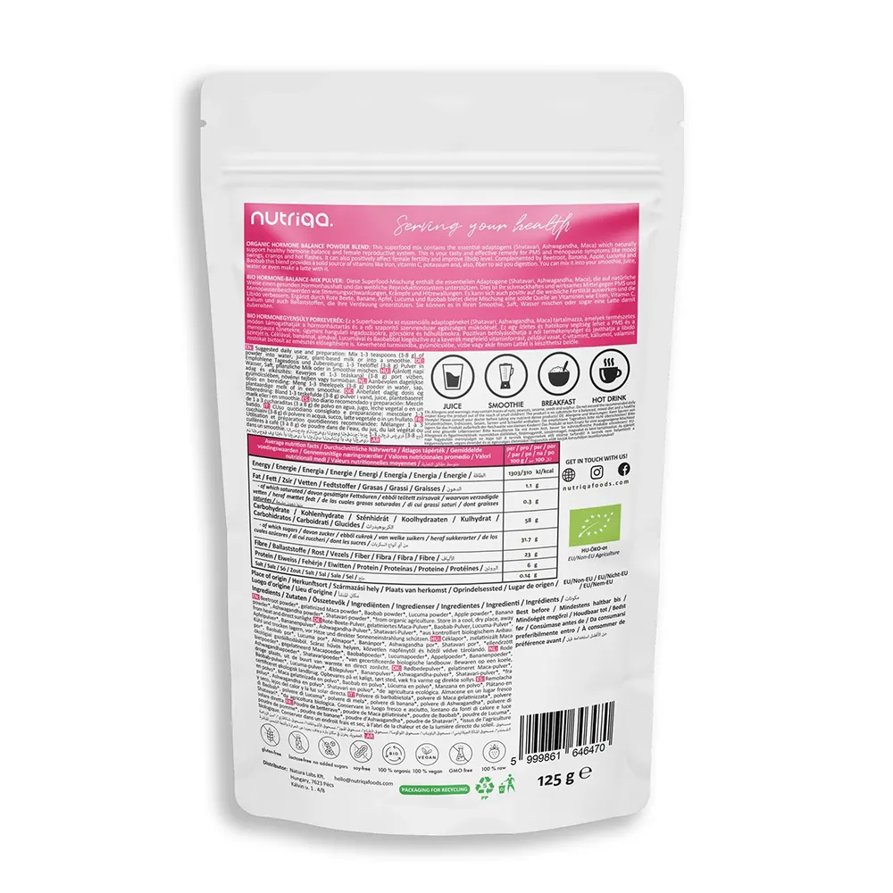 Nutriqa Bio Szuper Hormonegyensúly porkeverék - 125g Nutriqa Bio Szuper Hormonegyensúly porkeverék - 125g