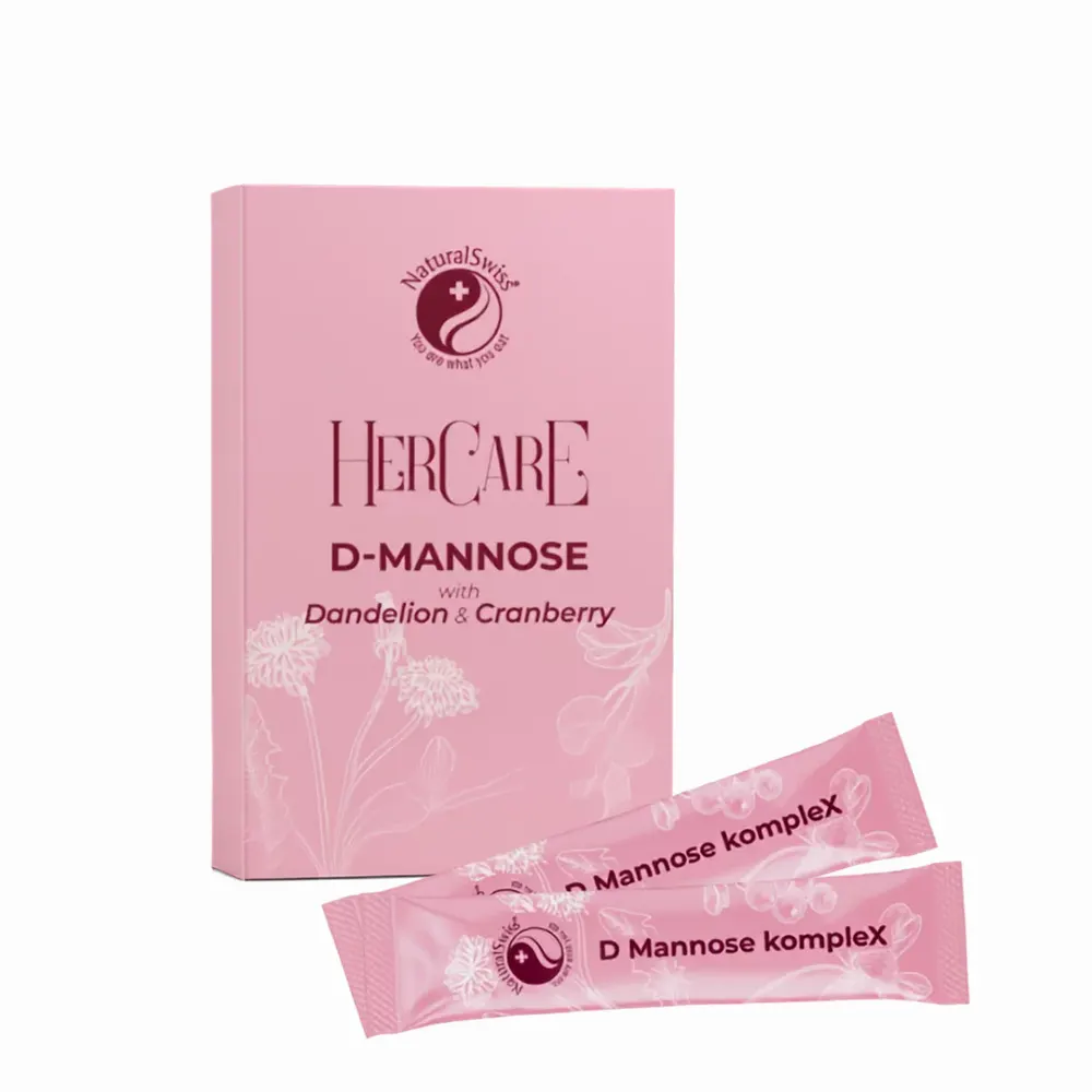 NaturalSwiss HerCare D-mannose italpor gyermekláncfűvel és tőzegáfonyával - 15db NaturalSwiss HerCare D-mannose italpor gyermekláncfűvel és tőzegáfonyával - 15db