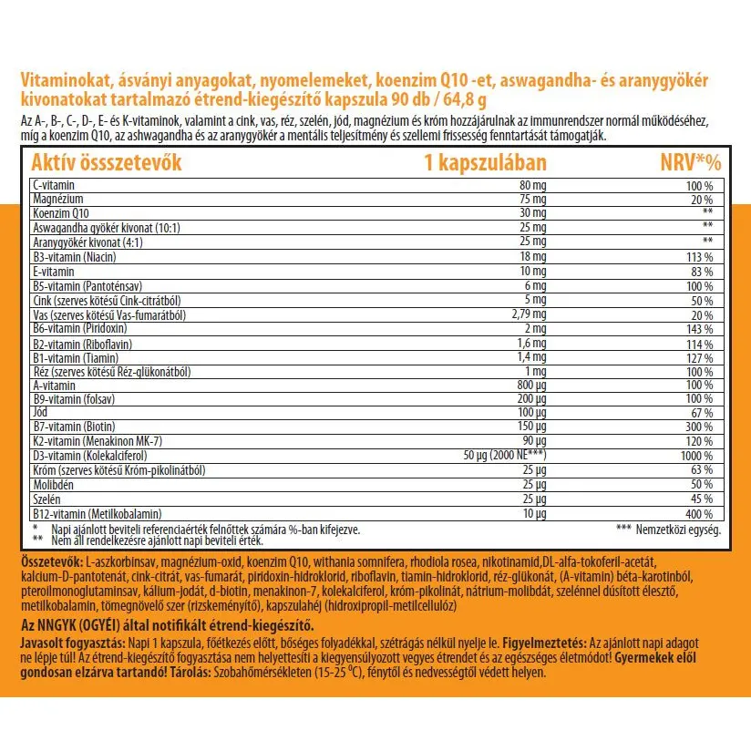 One Life Sport Multivitamin Active kapszula - 90db One Life Sport Multivitamin Active kapszula - 90db