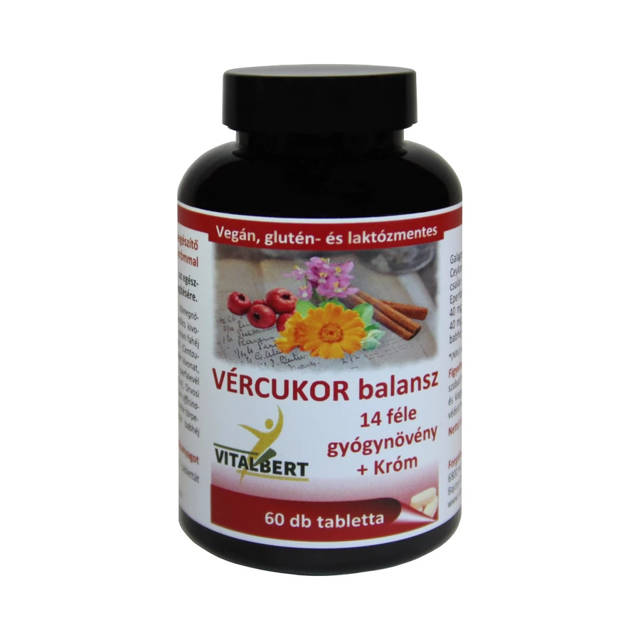 Vitalbert Vércukor Balansz tabletta krómmal - 60db